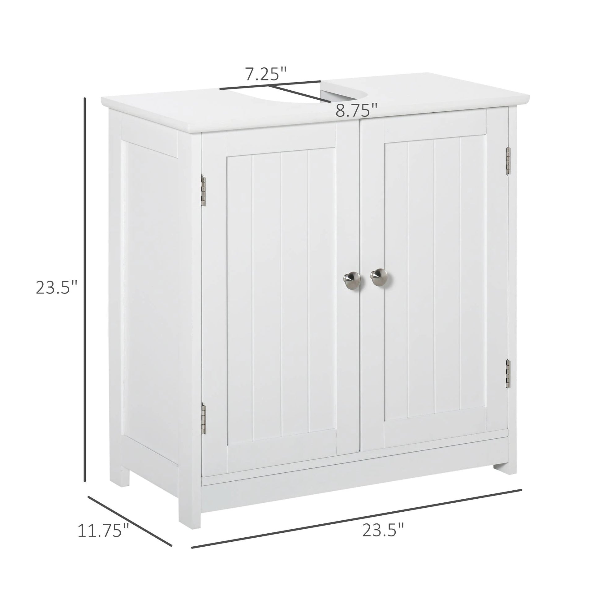 Bathroom Vanities, Bathroom Sink Cabinets With U-Shape Cut-Out And Adjustable Internal Shelf, White by GJG Denim