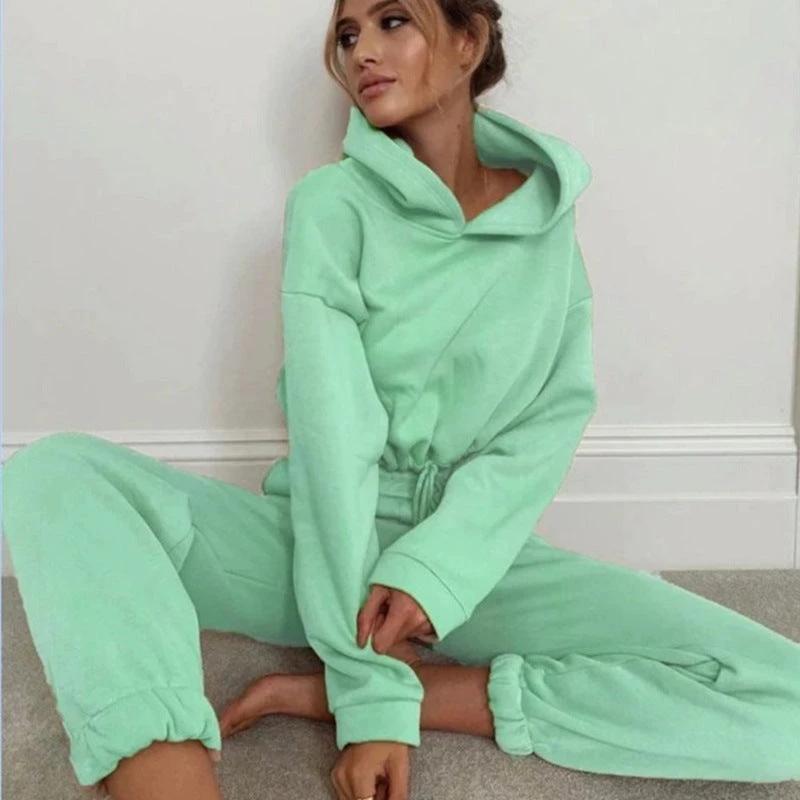 Jogging Suits For Women 2 Piece Sweatsuits Tracksuits Sexy Long Sleeve HoodieCasual Fitness Sportswear by GJG Denim