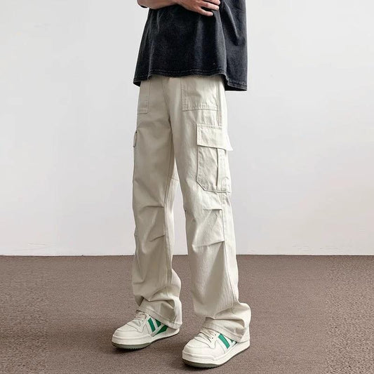 Men's Fashionable Casual Outdoor Loose Straight-Leg Pants by GJG Denim