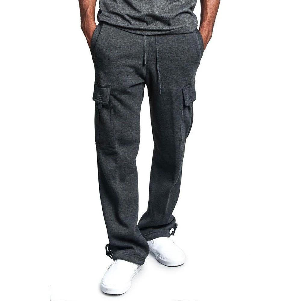 Men's Casual Multi Pocket Cargo Sweatpants by GJG Denim
