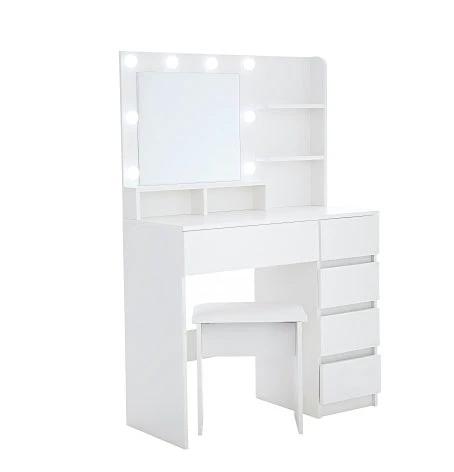 Makeup Vanity Desk Set With Mirror & Light by GJG Denim