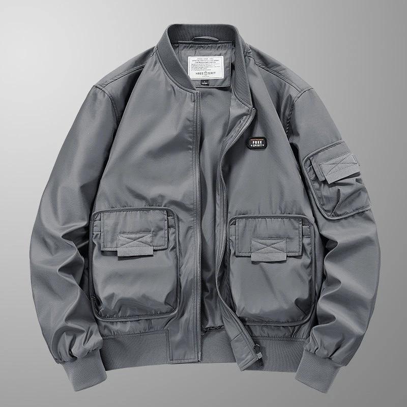 Men's Pilot Multi-bag Windproof Breathable Retro Jacket by GJG Denim