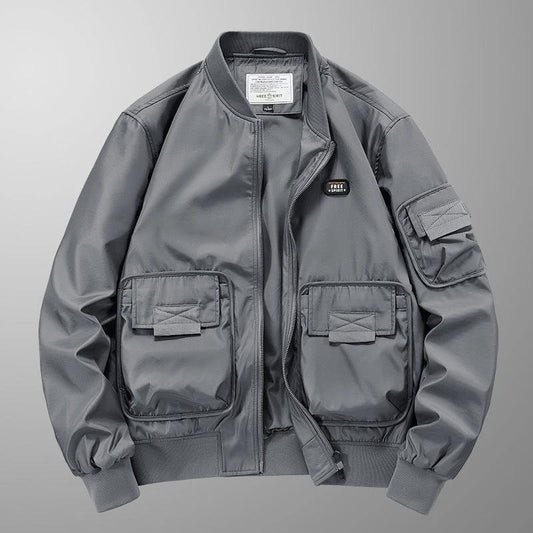 Men's Pilot Multi-bag Windproof Breathable Retro Jacket by GJG Denim