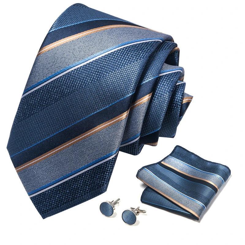 Men's Creative All-match Business Formal Wear Tie Scarf Cufflink Set by GJG Denim