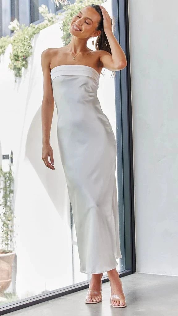 Summer Tube Top Long Dress With Backless Design INS Fashion Flowers Print Party Evening Dresses For Women by GJG Denim