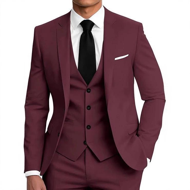 Men's Two-Button Three-Piece Suit by GJG Denim
