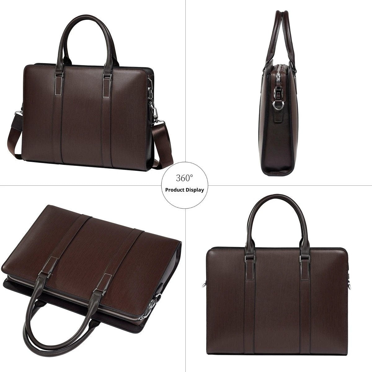 High-end Business Computer Men's Cowhide Handbag by GJG Denim