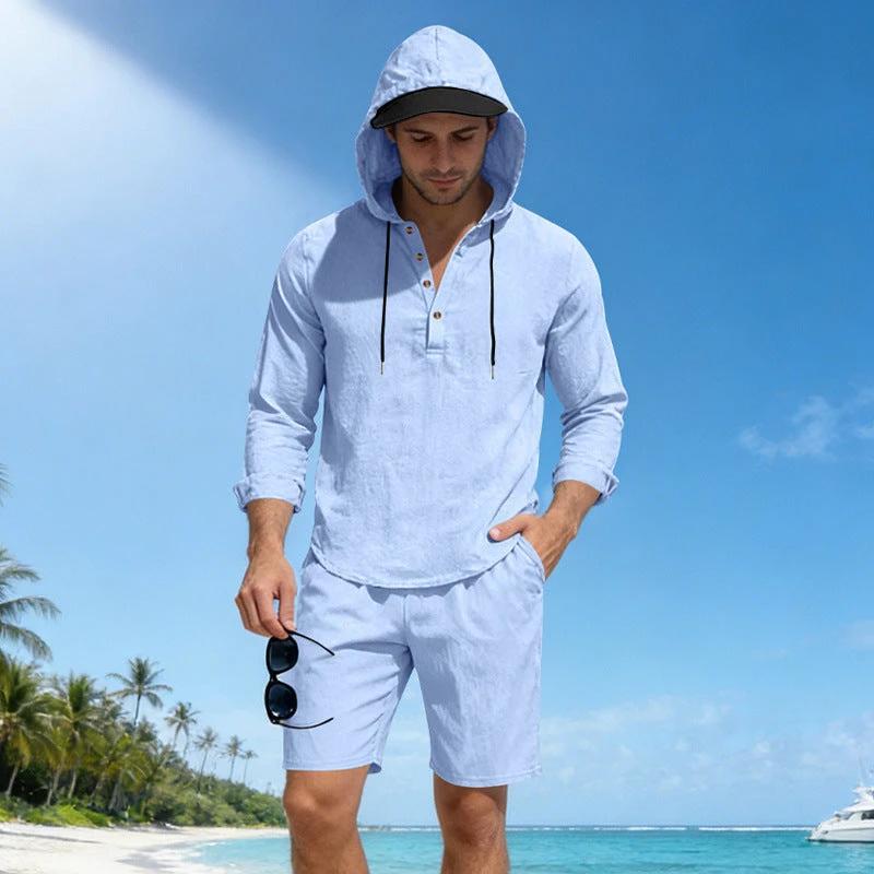 Lightweight Breathable Loose-fit Linen Men's Suit by GJG Denim