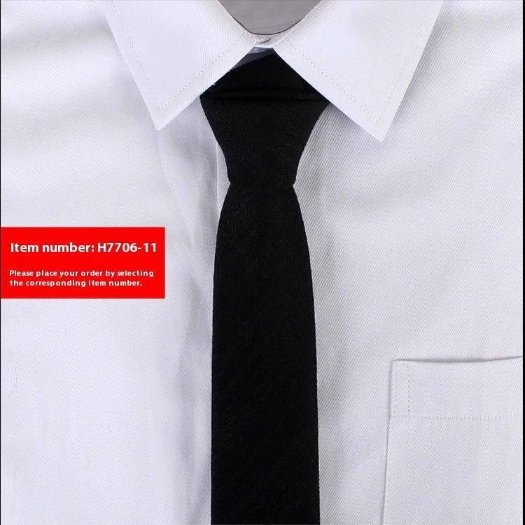 Solid Color Narrow Cotton Men's 6cm Tie by GJG Denim