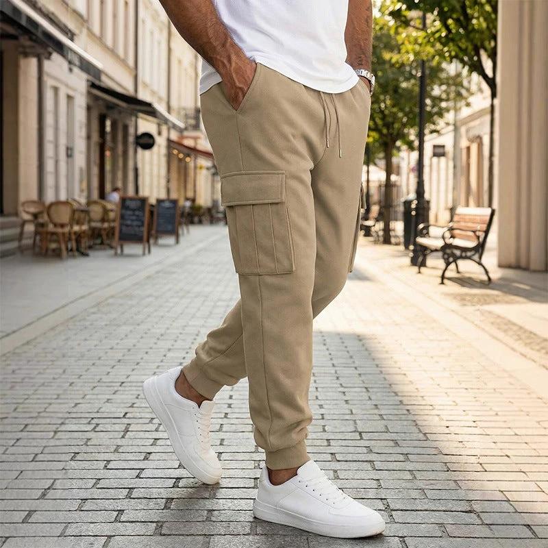 Men's Multiple Pockets And A Drawstring Casual Pants by GJG Denim