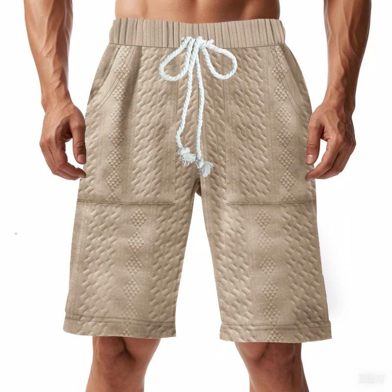 Men's Casual Loose-fitting Knitted Jacquard Shorts by GJG Denim