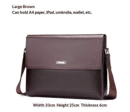 Trendy Men's Business Office And Casual Large-capacity Leather Bag by GJG Denim