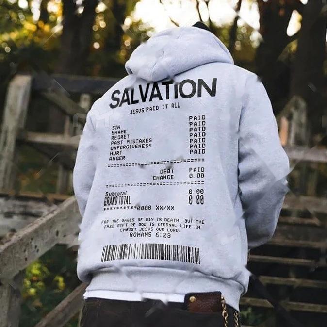 Receipt Printed Graphic Hoodie by GJG Denim
