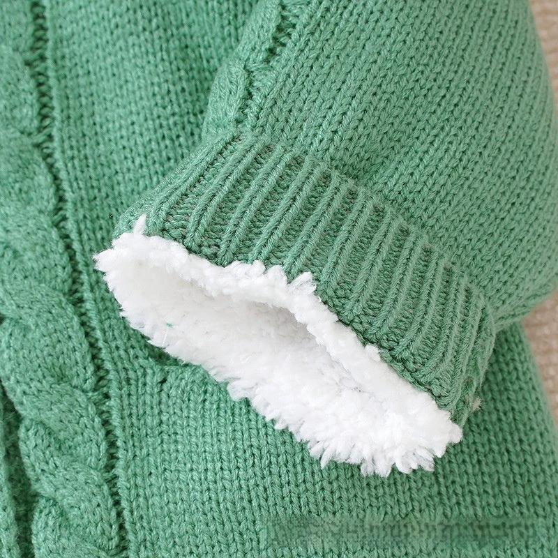 Baby Winter Thickened Knitting Jumpsuit Romper by GJG Denim