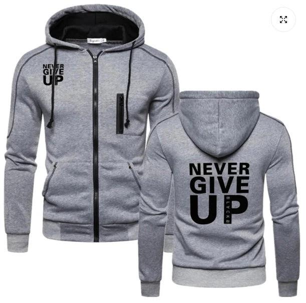 Men's "Never Give Up" Hoodies by GJG Denim