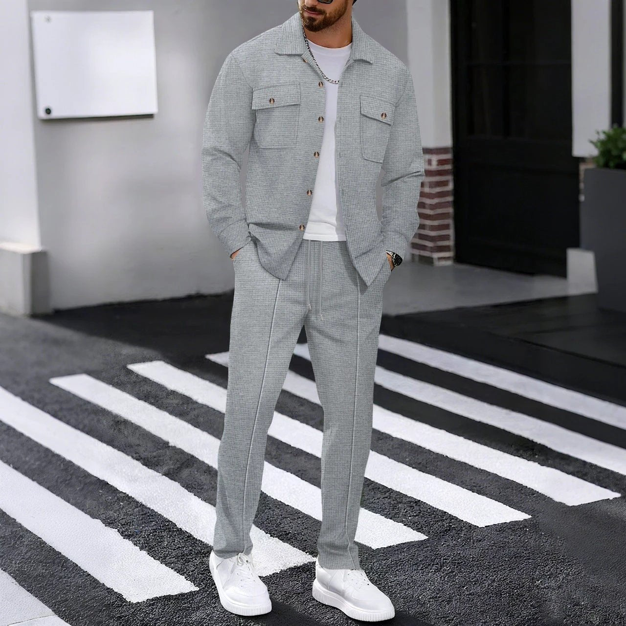 Long-sleeved Casual Men's Leisure Suit by GJG Denim