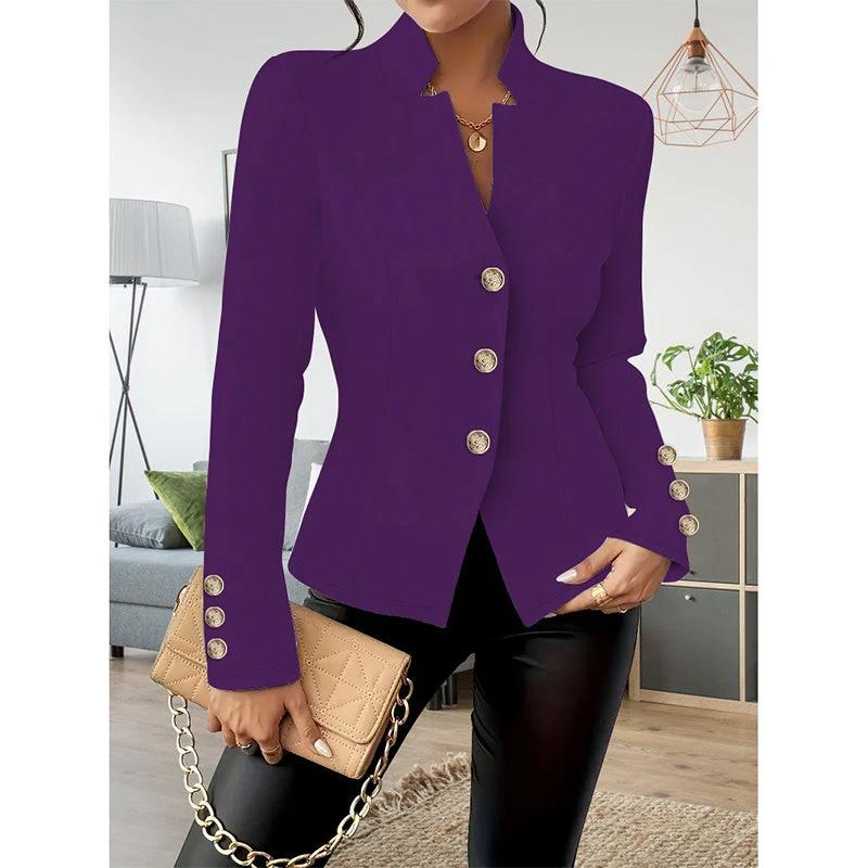 Women Casual Blazers Long Sleeve Business Outerwear Slim Fitting Single Breasted Jacket by GJG Denim