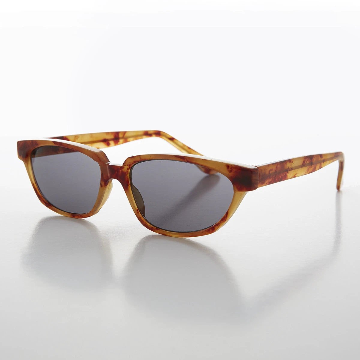 Rectangular Horn Rim Unisex Vintage Sunglass - Abbot by Sunglass Museum