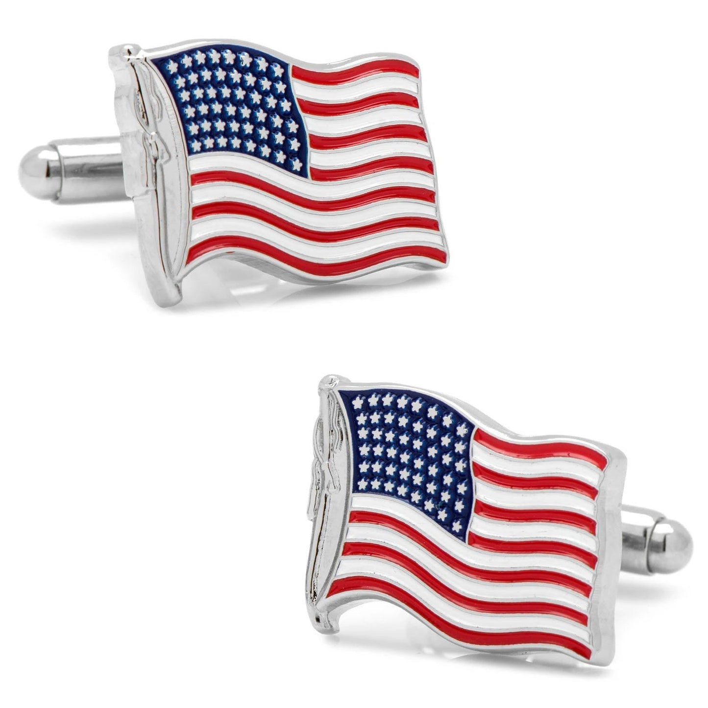 American Waving Flag Cufflinks and Tie Bar Gift Set by Cufflinks.com