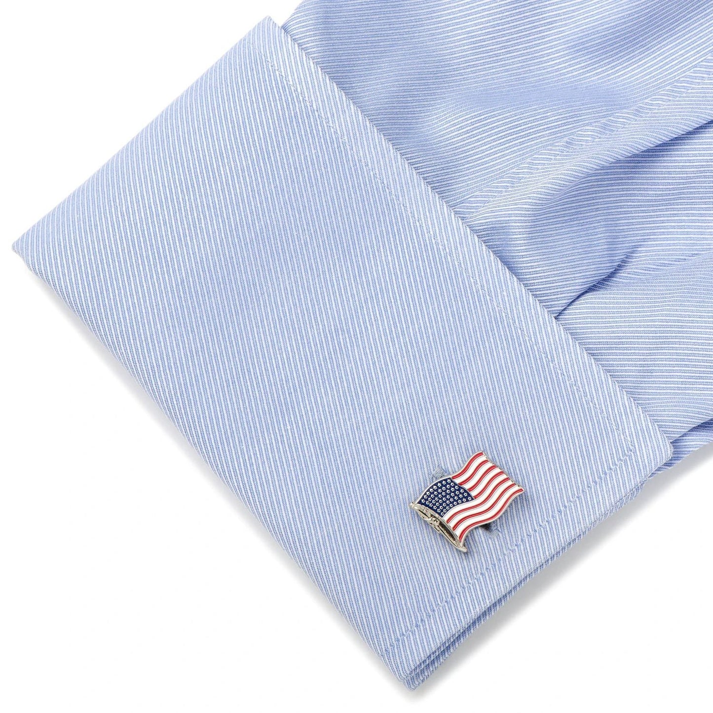American Waving Flag Cufflinks and Tie Bar Gift Set by Cufflinks.com