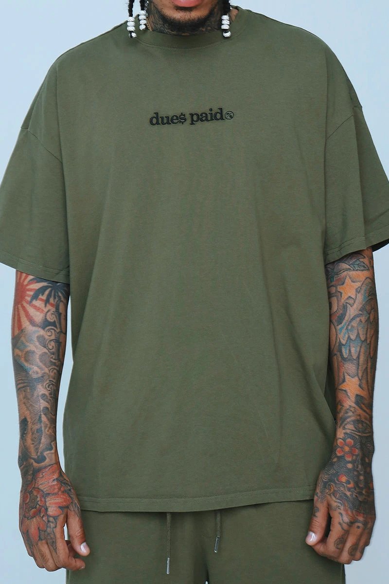 Dues Paid (Military Green - Oversize Shirt) by Fly Supply Co