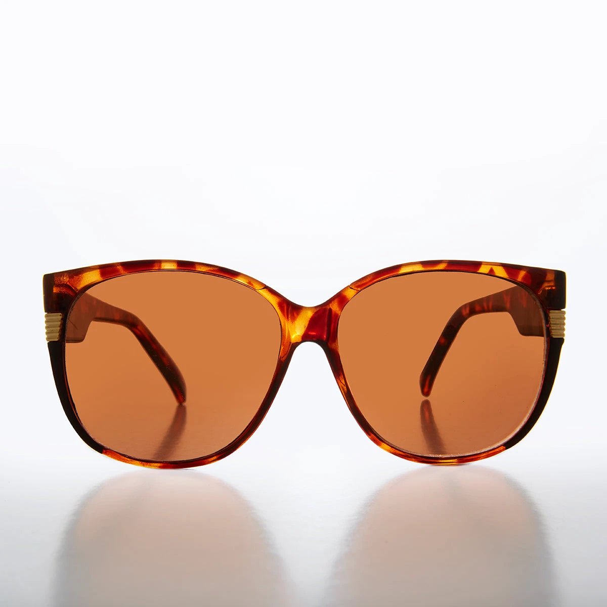 Women's Large Vintage Sunglass With Copper Lens - Frieda by Sunglass Museum