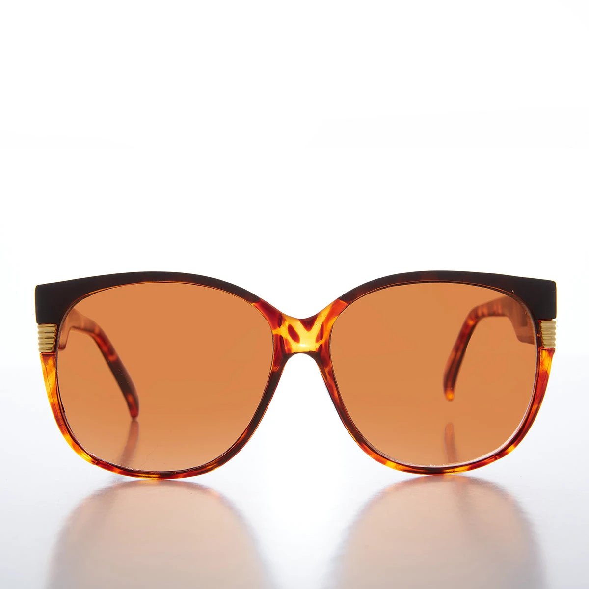 Women's Large Vintage Sunglass With Copper Lens - Frieda by Sunglass Museum