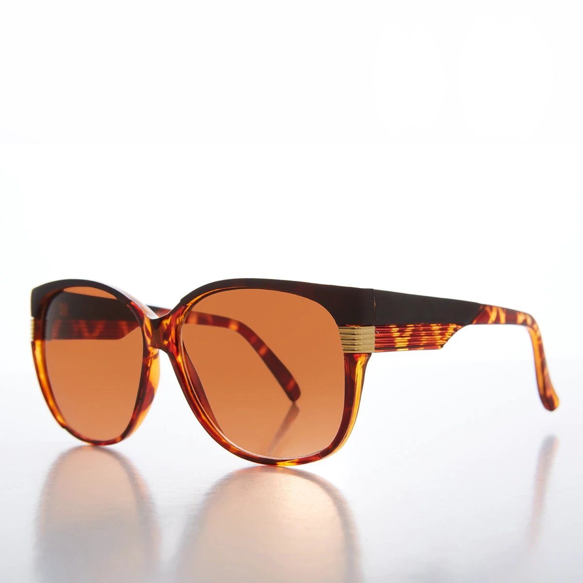 Women's Large Vintage Sunglass With Copper Lens - Frieda by Sunglass Museum