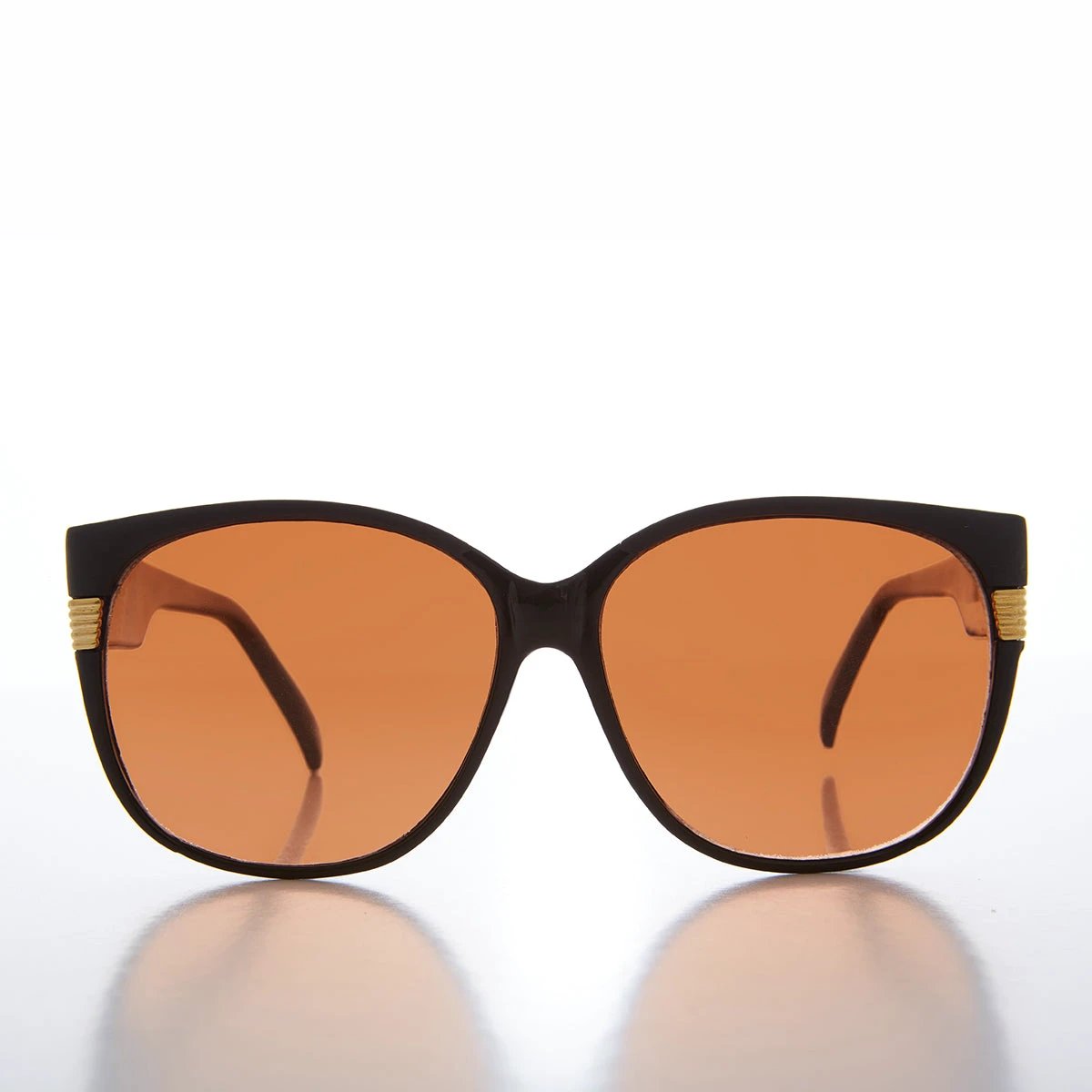 Women's Large Vintage Sunglass With Copper Lens - Frieda by Sunglass Museum