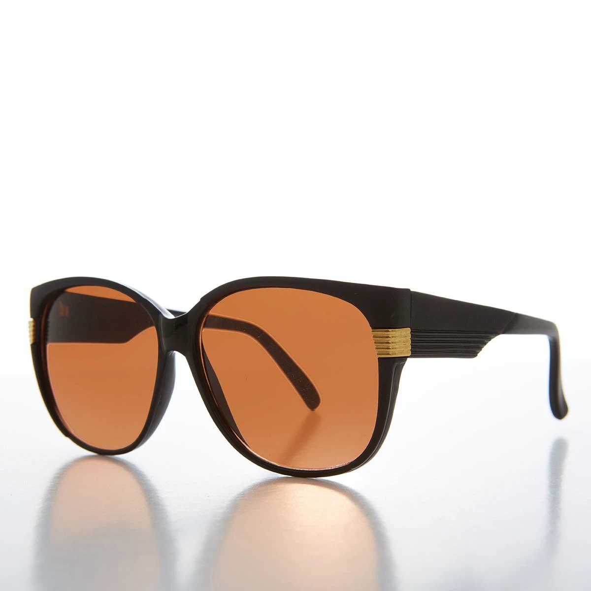 Women's Large Vintage Sunglass With Copper Lens - Frieda by Sunglass Museum