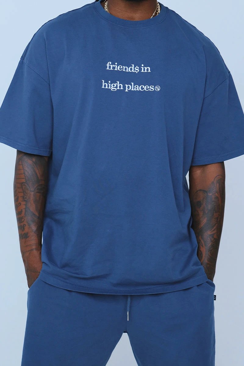 Friends In High Places (Navy - Oversize Shirt) by Fly Supply Co