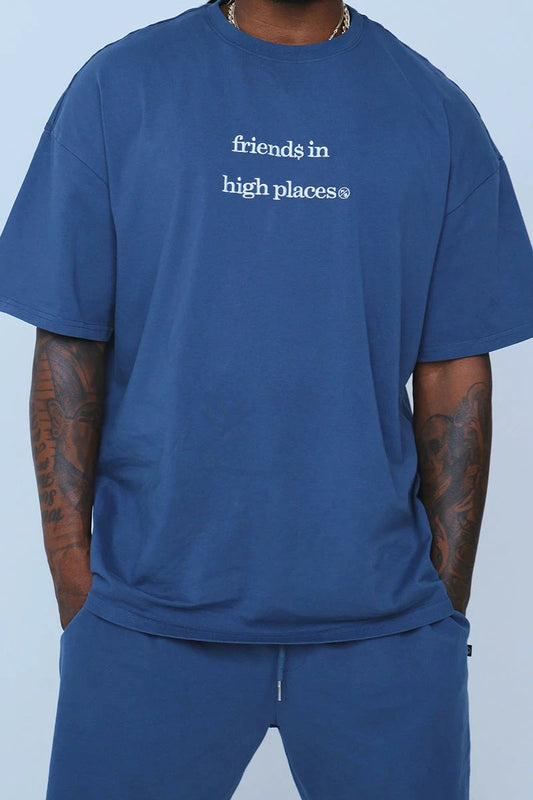 Friends In High Places (Navy - Oversize Shirt) by Fly Supply Co