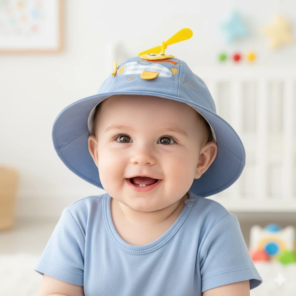 Spring Children Cute Bamboo Dragonfly Fisherman Hat by GJG Denim