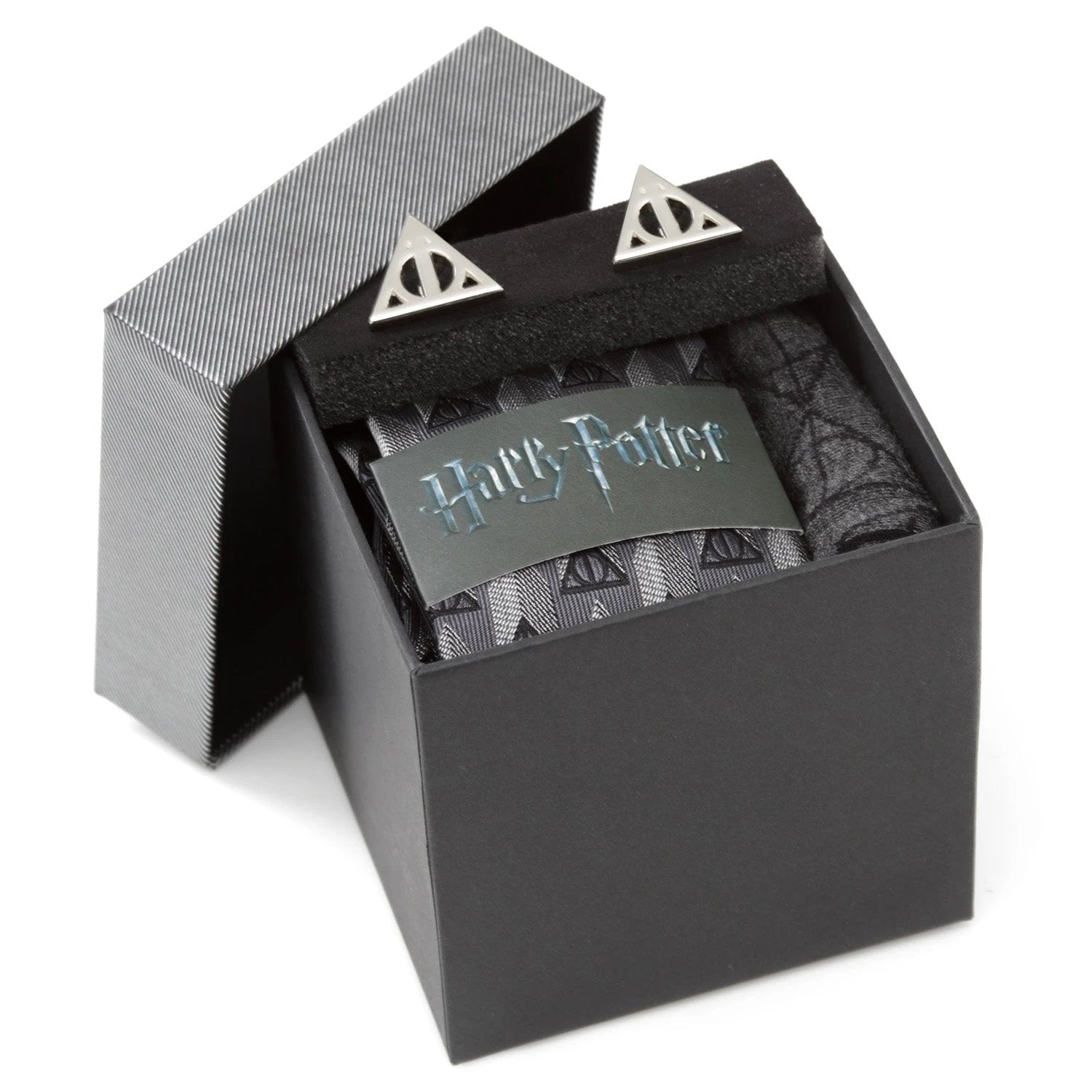 Harry Potter Deathly Hallows Gray Necktie Gift Set by Cufflinks.com