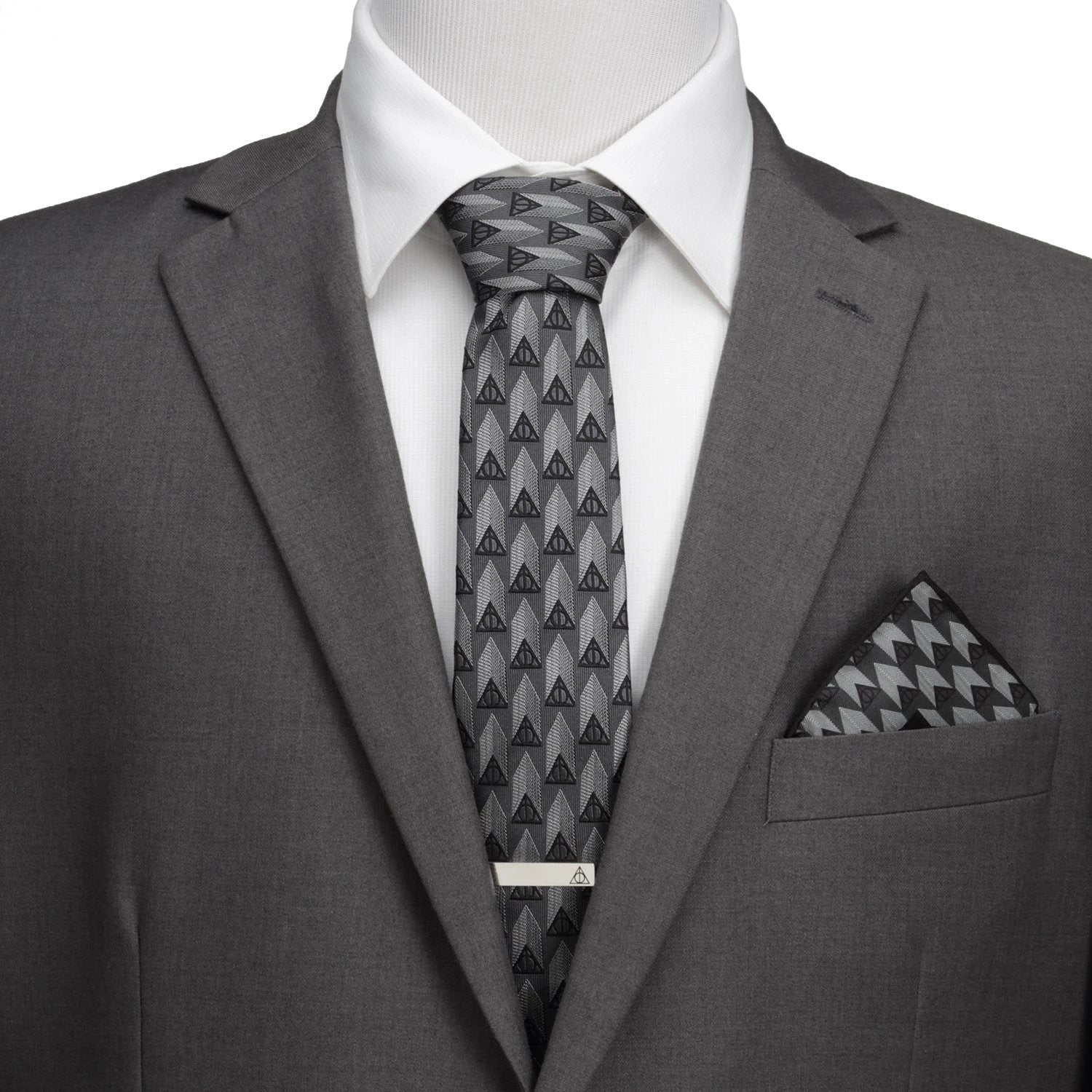 Harry Potter Deathly Hallows Gray Necktie Gift Set by Cufflinks.com