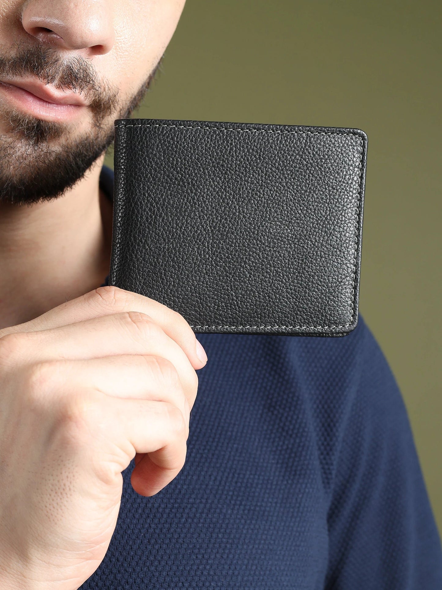 Black Textured Leather Mens Wallet by Classy Leather Bags
