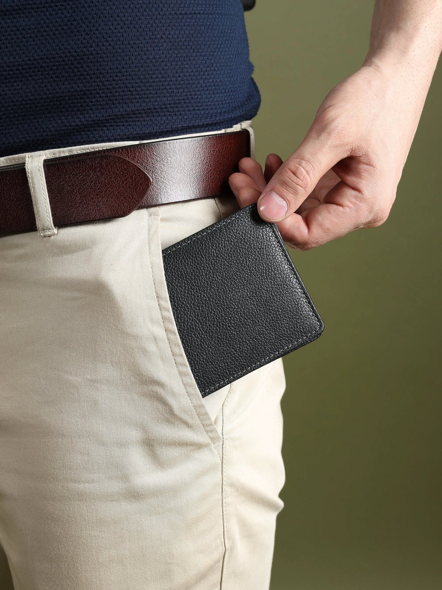 Black Textured Leather Mens Wallet by Classy Leather Bags