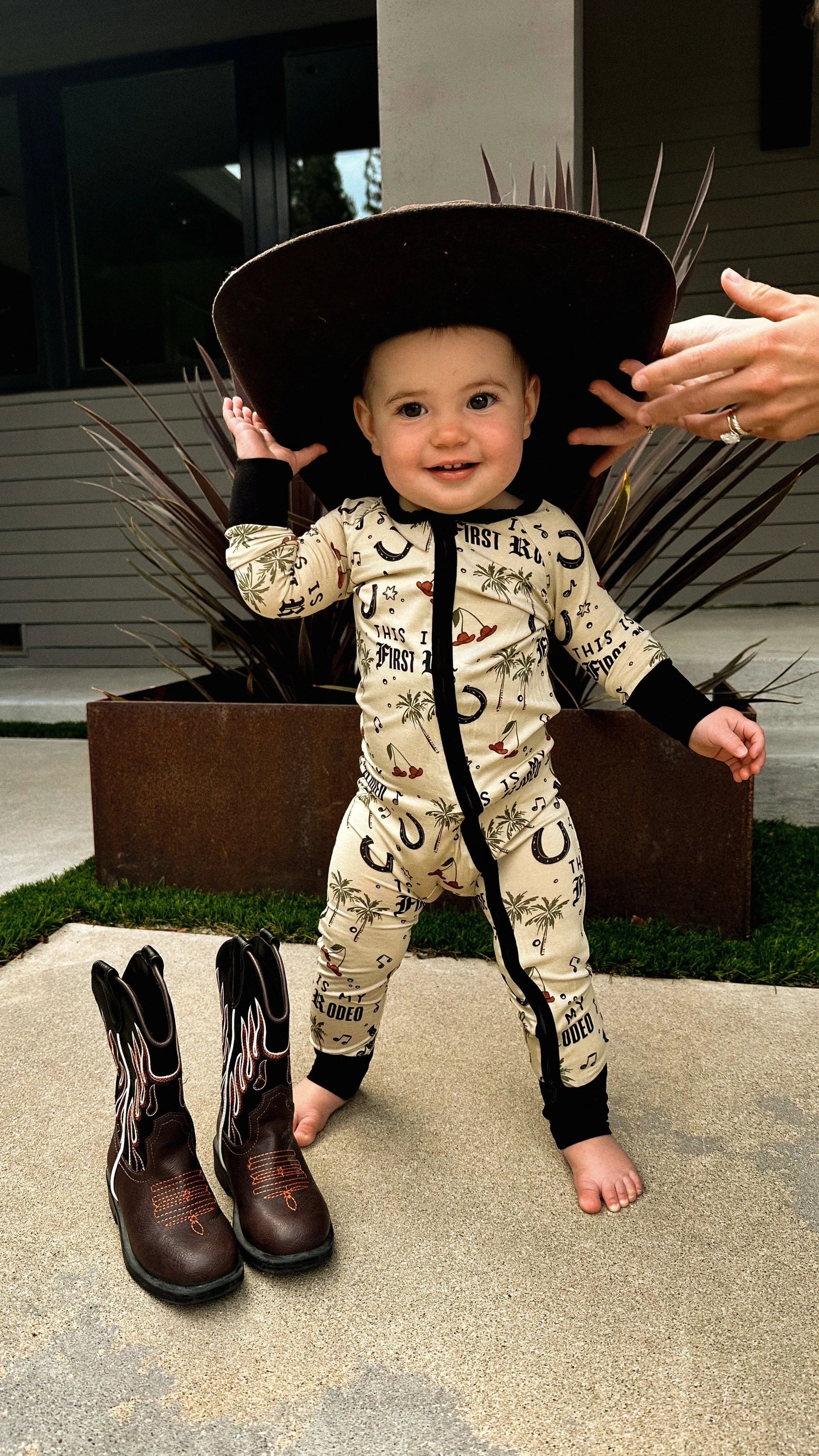 This Is My First Rodeo Baby Bamboo Zippy by Jagger + Cash