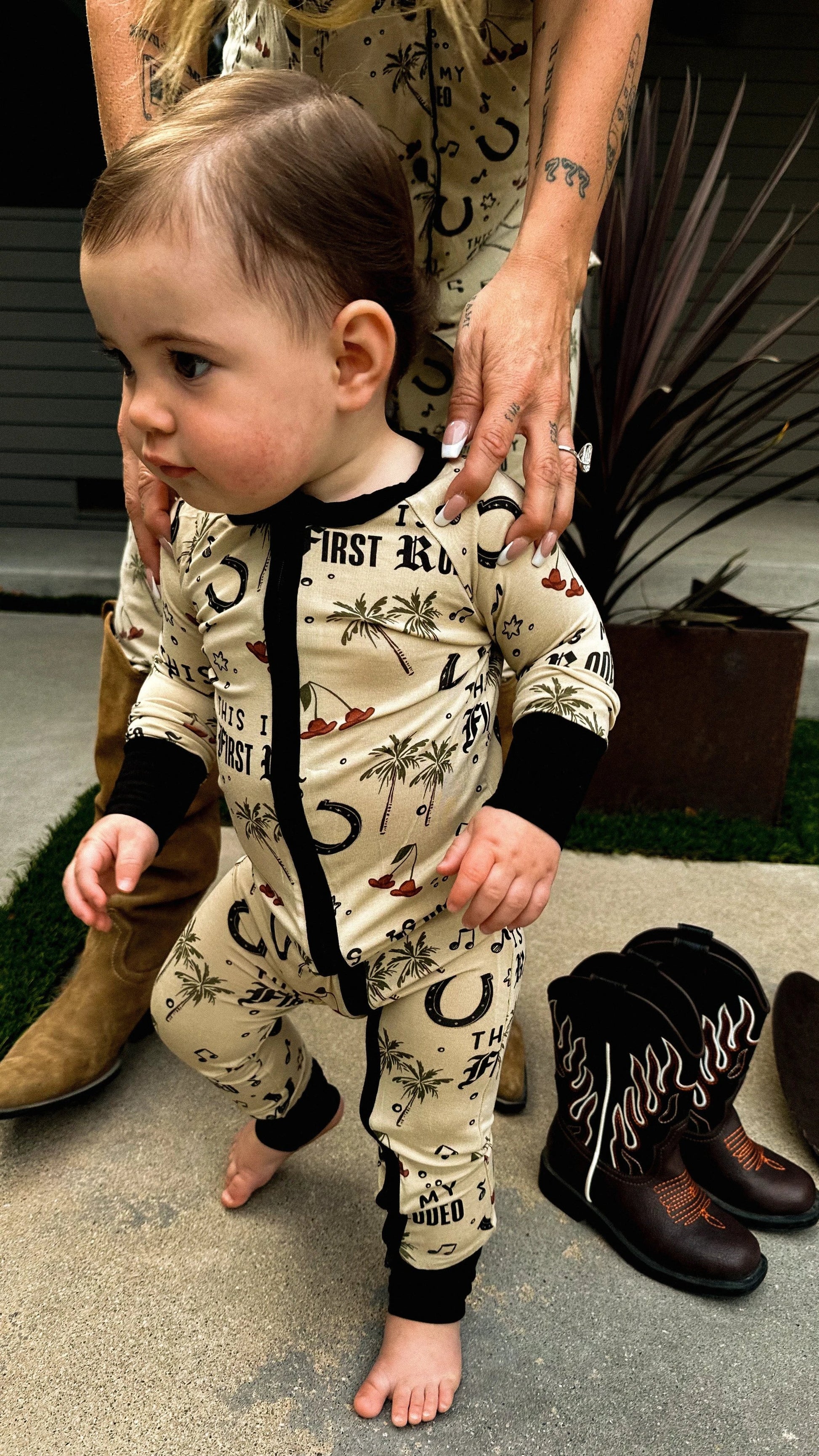 This Is My First Rodeo Baby Bamboo Zippy by Jagger + Cash