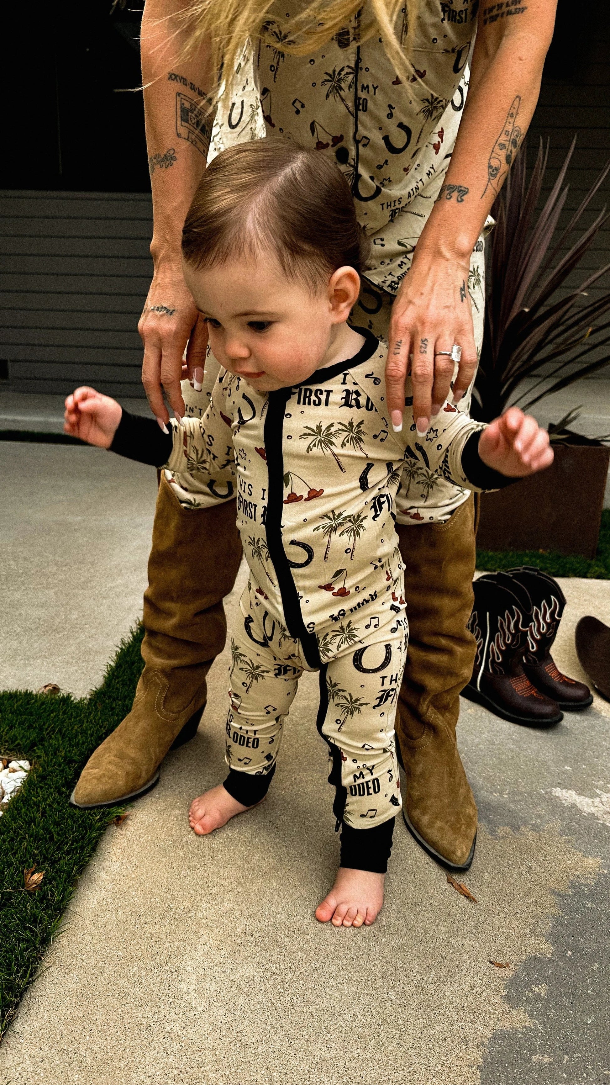 This Is My First Rodeo Baby Bamboo Zippy by Jagger + Cash