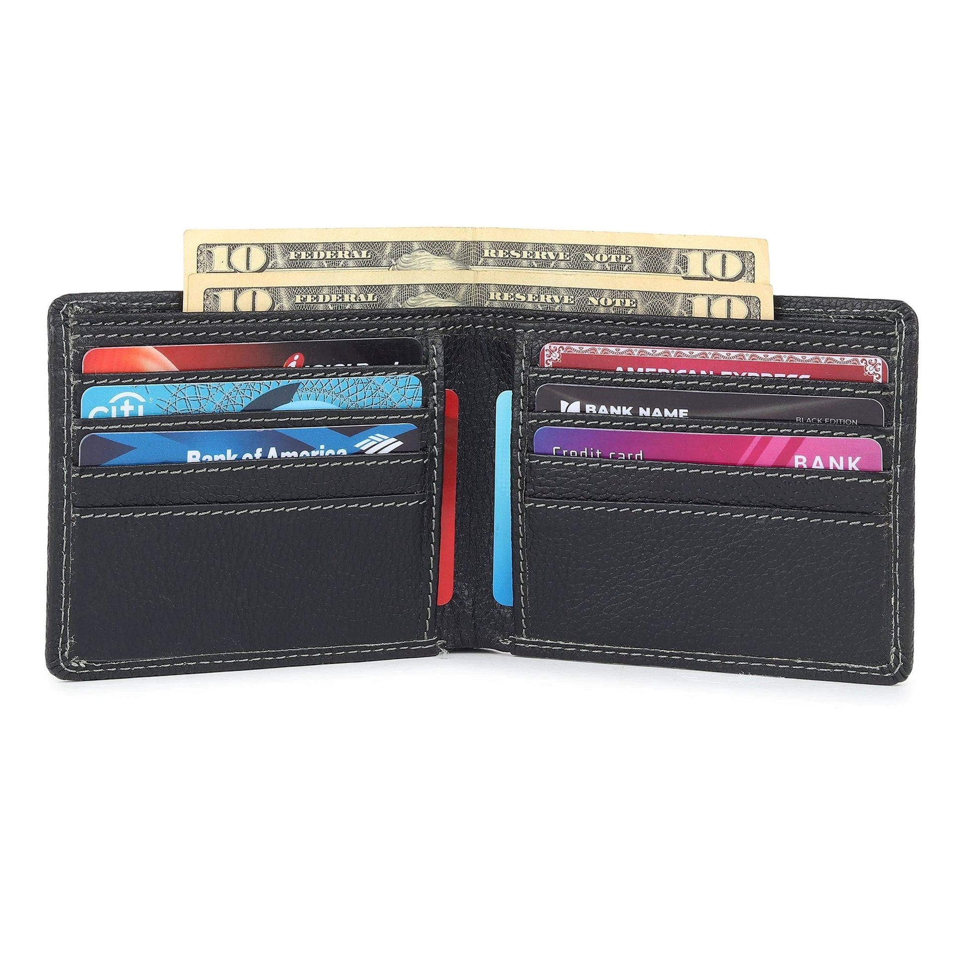 Black Textured Leather Mens Wallet by Classy Leather Bags