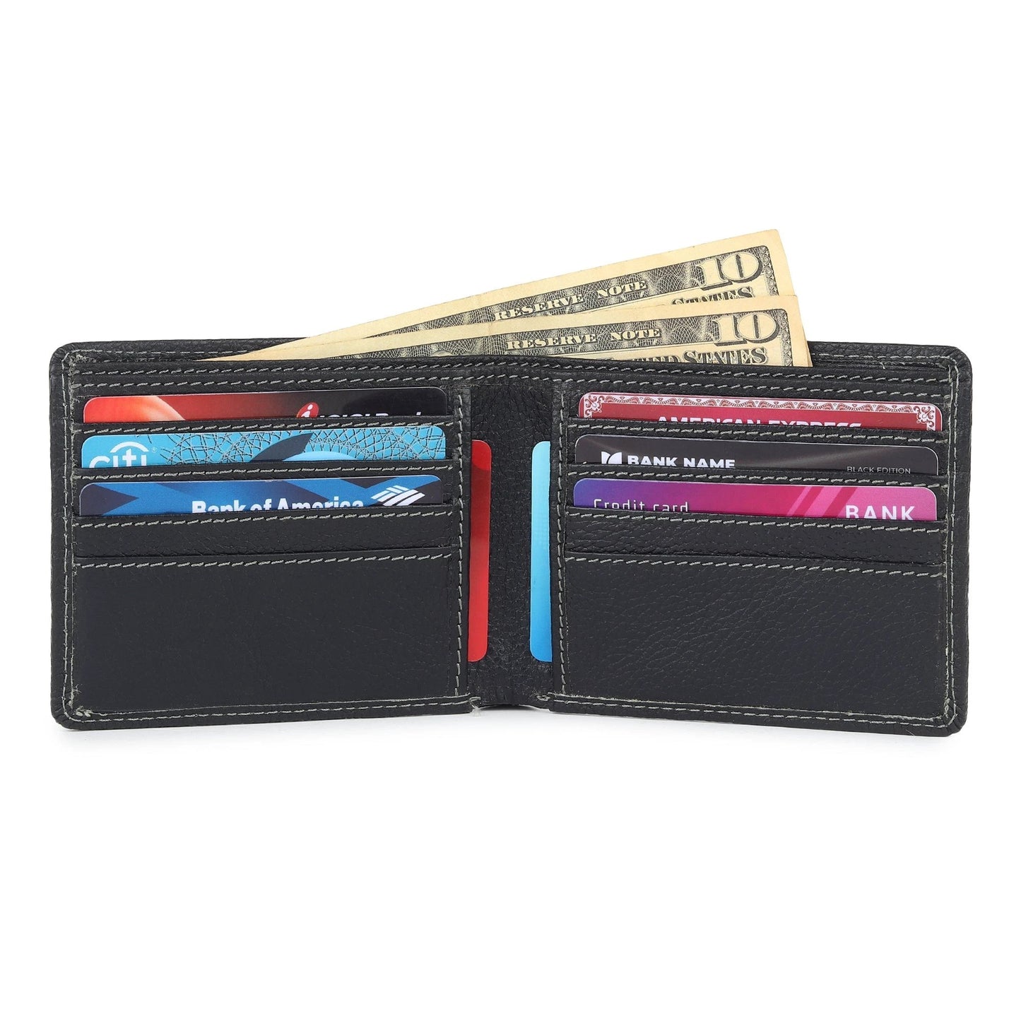 Black Textured Leather Mens Wallet by Classy Leather Bags