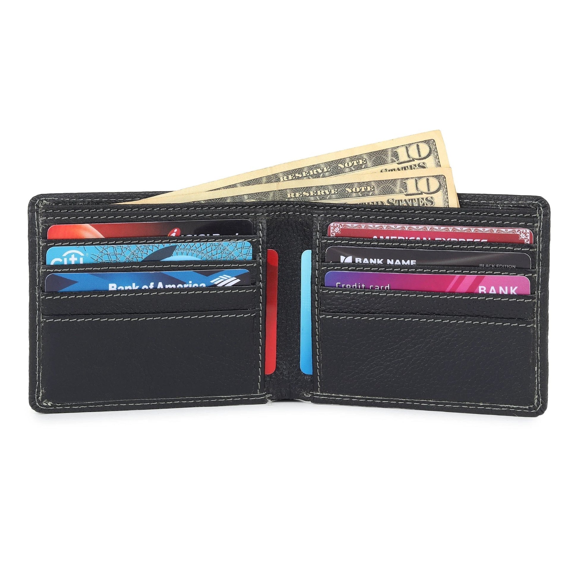 Black Textured Leather Mens Wallet by Classy Leather Bags
