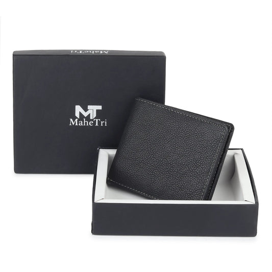 Black Textured Leather Mens Wallet by Classy Leather Bags