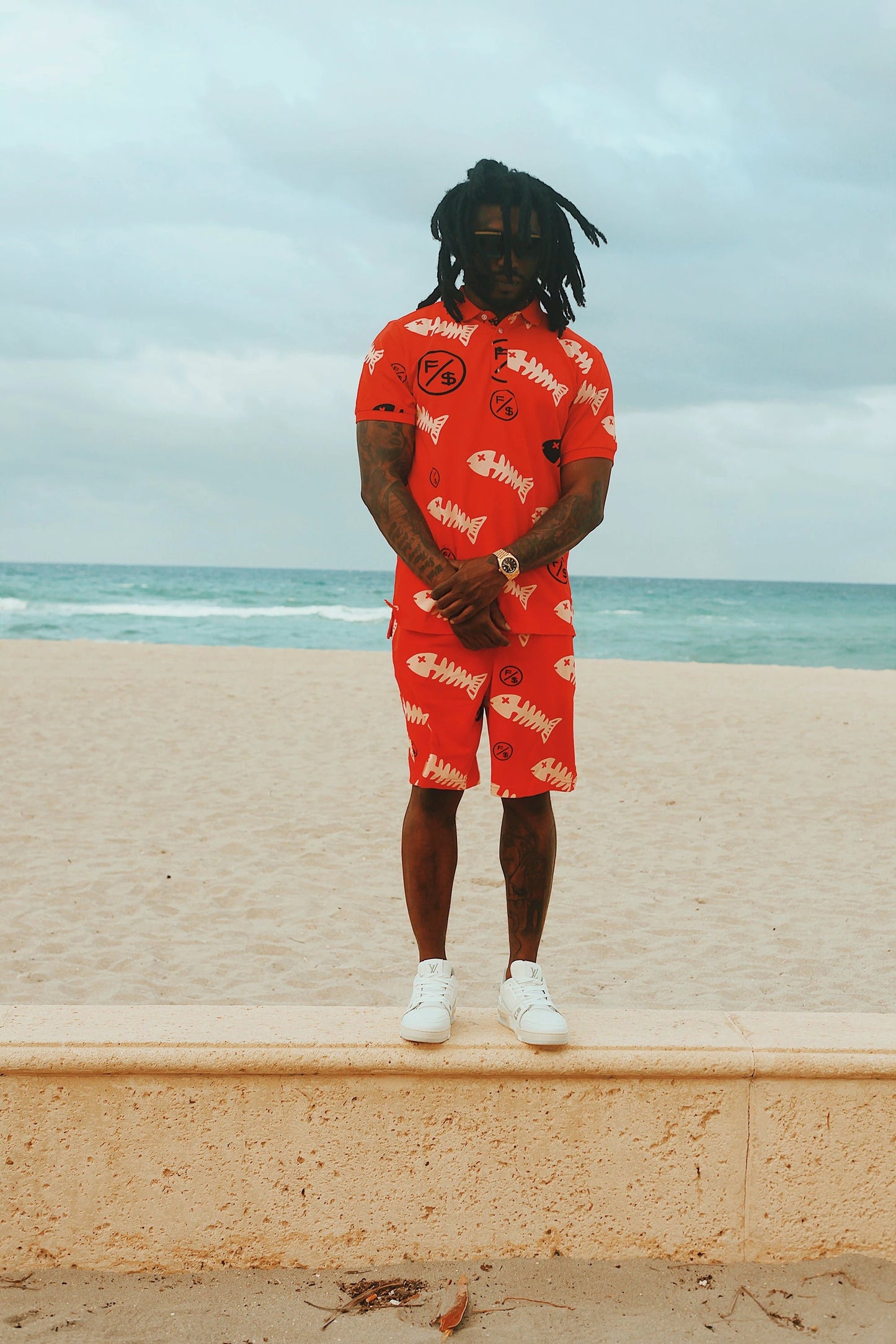 Fishscale Polo (Red) by Fly Supply Co