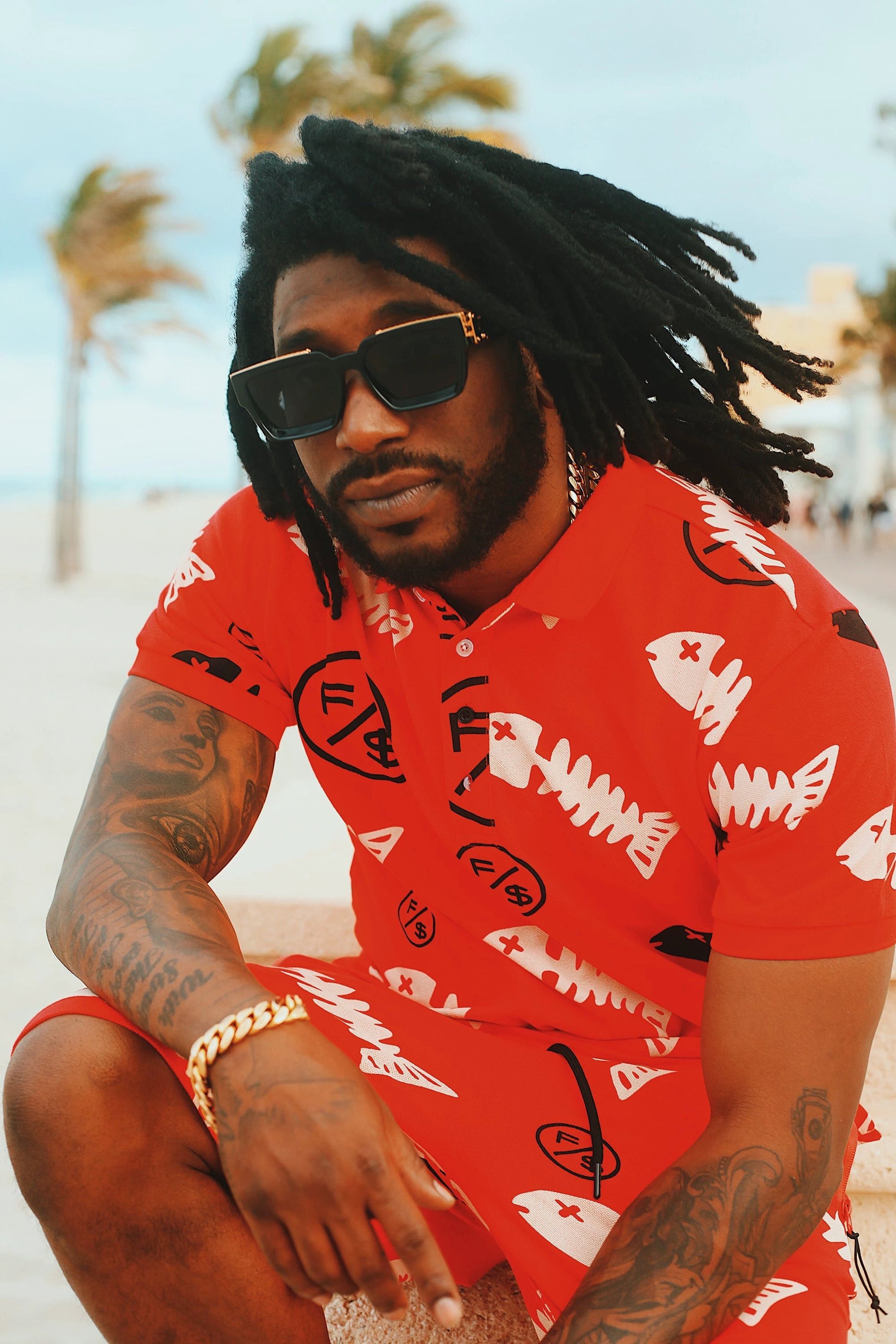 Fishscale Polo (Red) by Fly Supply Co