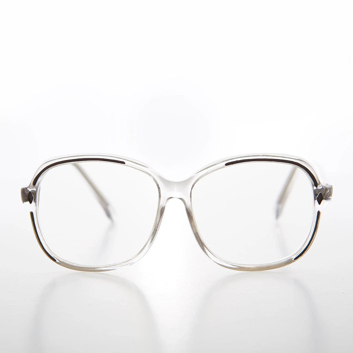 Clear Women's Retro Reading Glasses with Color Accents - Kara by Sunglass Museum