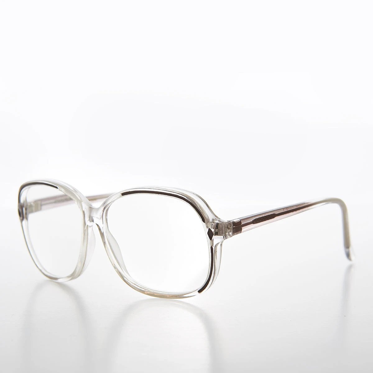 Clear Women's Retro Reading Glasses with Color Accents - Kara by Sunglass Museum