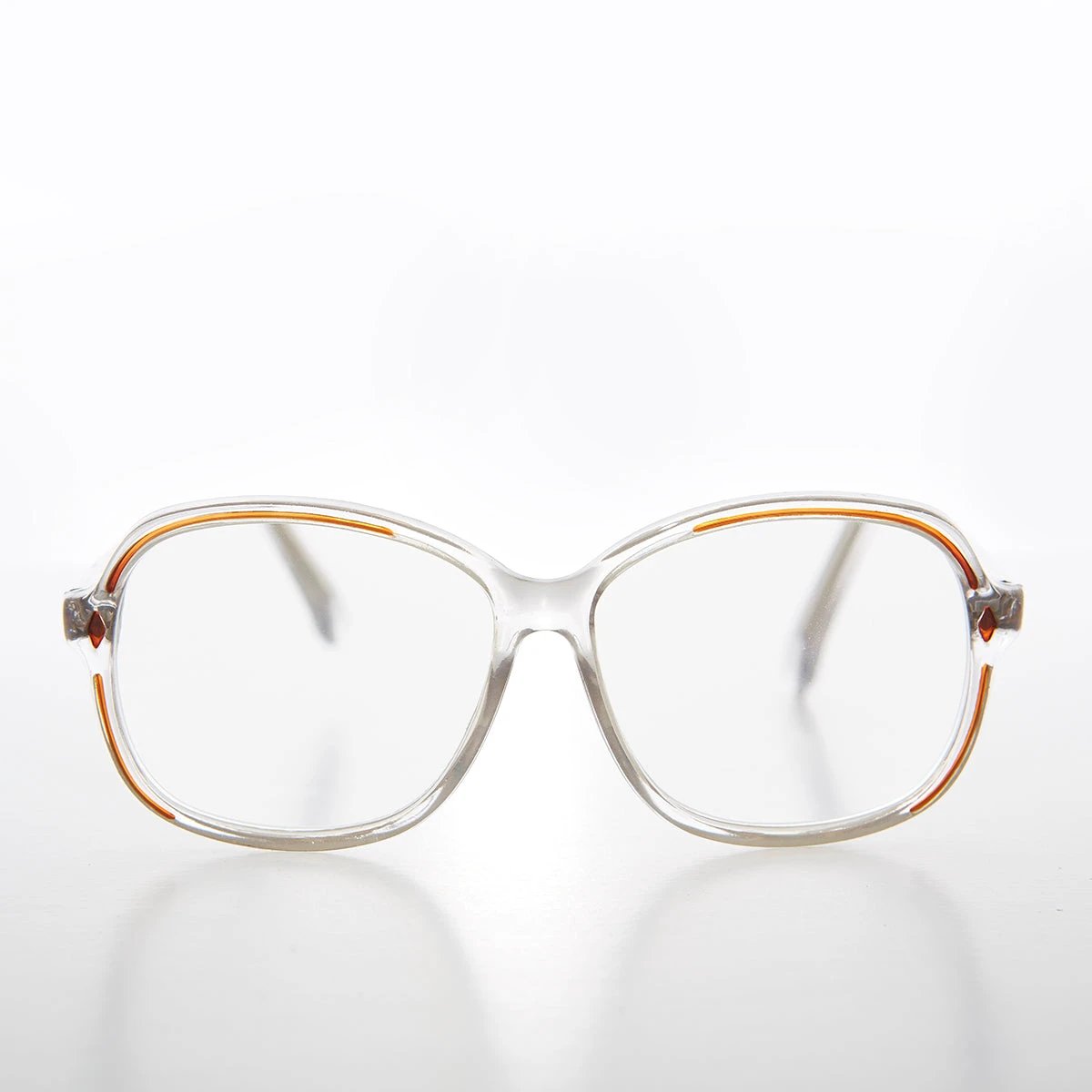 Clear Women's Retro Reading Glasses with Color Accents - Kara by Sunglass Museum