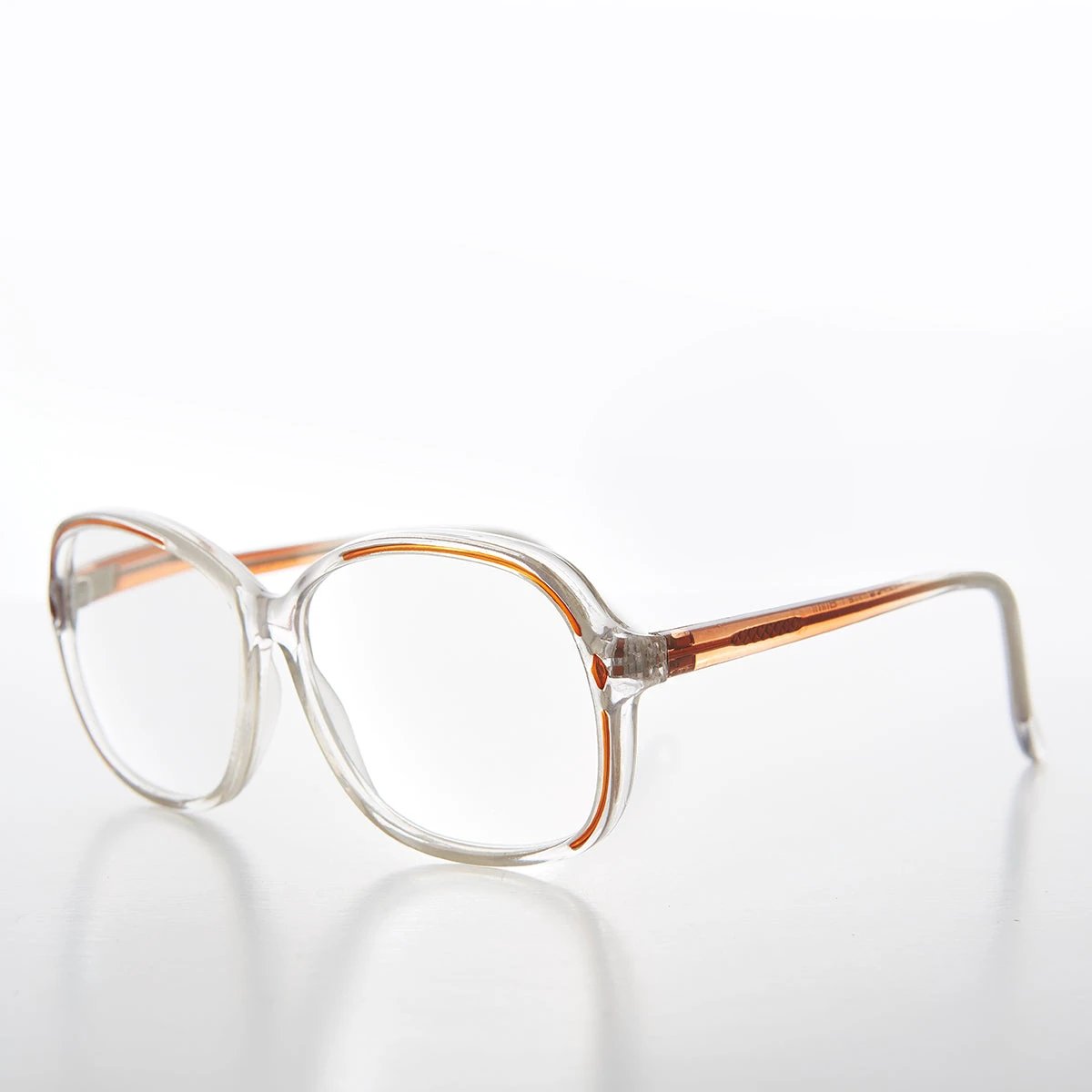 Clear Women's Retro Reading Glasses with Color Accents - Kara by Sunglass Museum